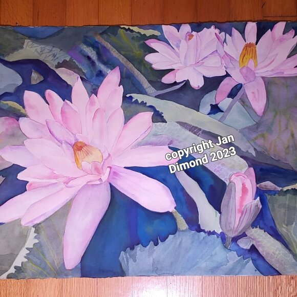 ✨LARGE✨ Watercolor Painting, Original Art, One-of-a-Kind Art, Signed - 22"Hx30"W - Picture 5 of 5